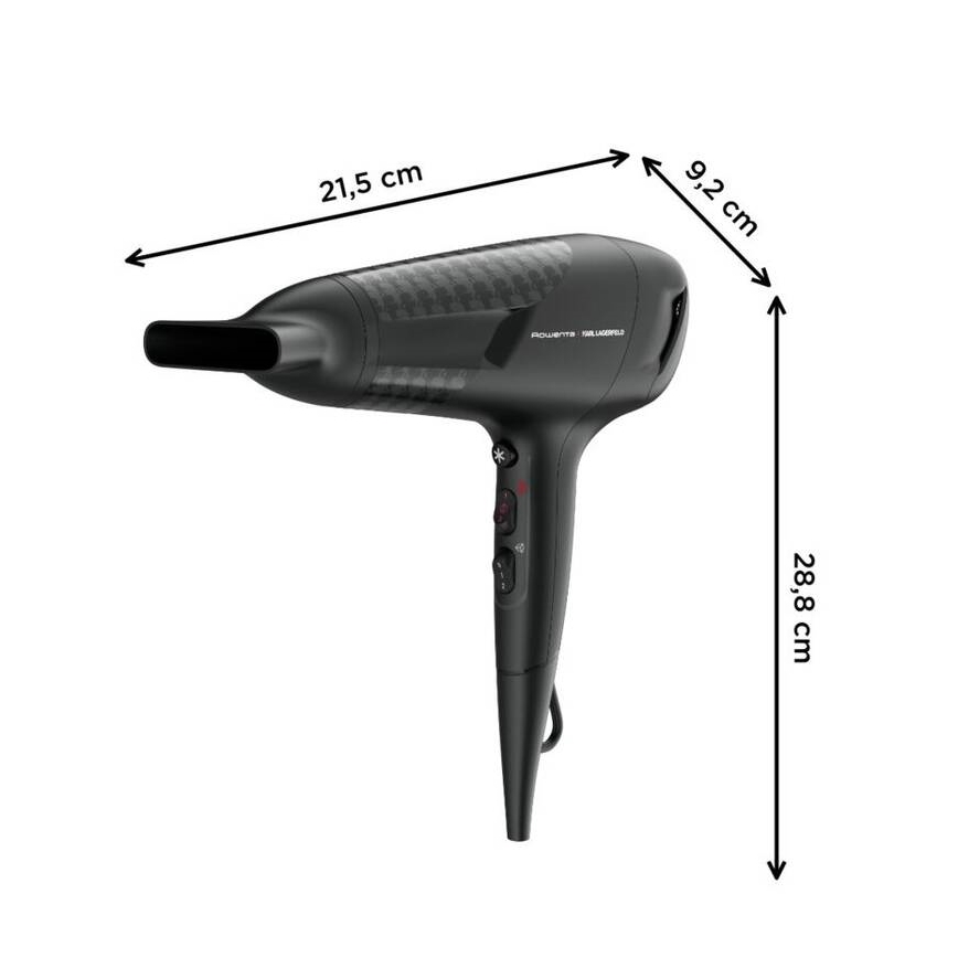 Rowenta - Hårtørrer KARL LAGERFELD STUDIO DRY 2100W/230V sort