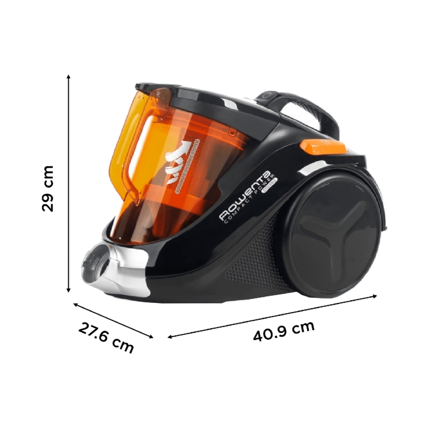 Rowenta - Poseløs støvsuger COMPACT POWER 1,5 l 750W/230V sort/orange