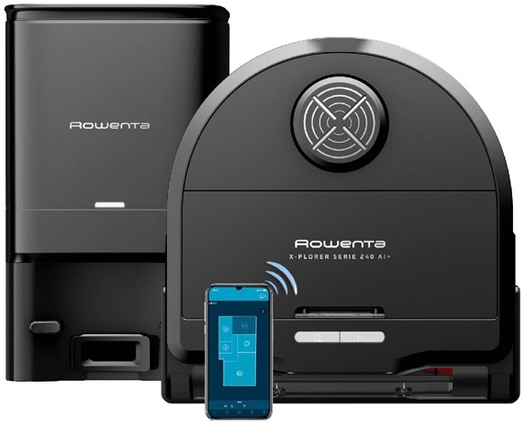 Rowenta - Smart robotstøvsuger med moppe X-PLORER S240 + AI Animal & Allergy Wi-Fi 5200 mAh