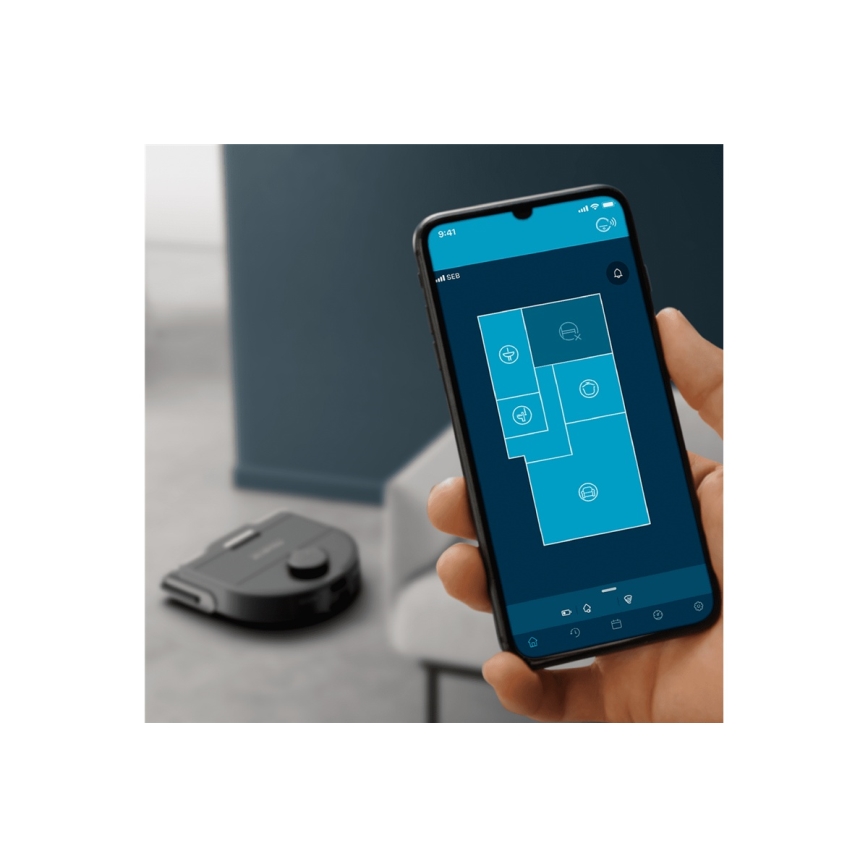Rowenta - Smart robotstøvsuger med moppe X-PLORER S240 + AI Animal & Allergy Wi-Fi 5200 mAh
