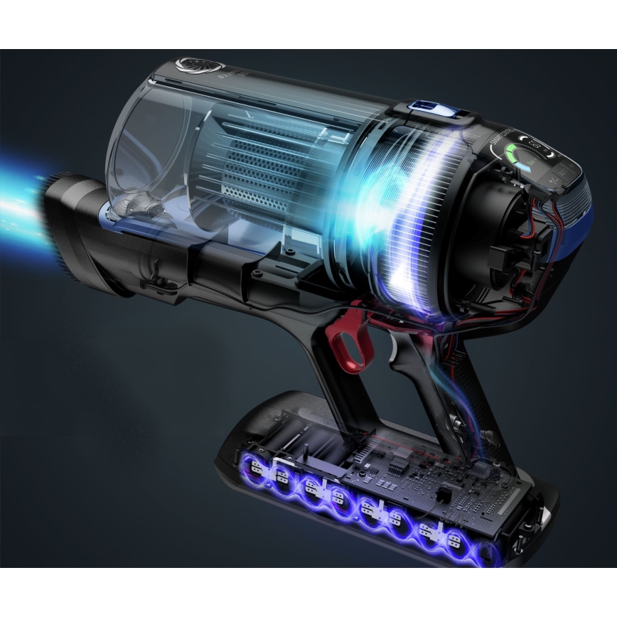 Rowenta - Støvsuger med moppe X-FORCE FLEX ANIMAL AQUA AUTO 3-i-1 480W/32,4V 2500 mAh blå