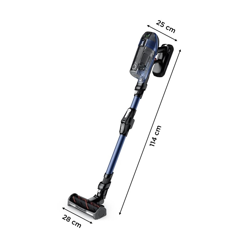 Rowenta - Støvsuger med moppe X-FORCE FLEX ANIMAL AQUA AUTO 3-i-1 480W/32,4V 2500 mAh blå
