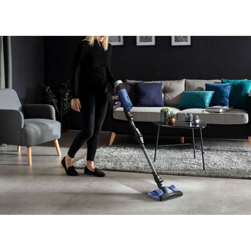 Rowenta - Støvsuger med moppe X-FORCE FLEX ANIMAL AQUA AUTO 4-i-1 250W/25,2V 2500 mAh sort/blå