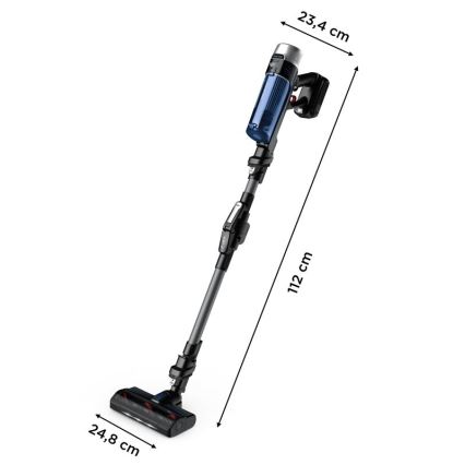 Rowenta - Støvsuger med moppe X-FORCE FLEX ANIMAL AQUA AUTO 4-i-1 250W/25,2V 2500 mAh sort/blå