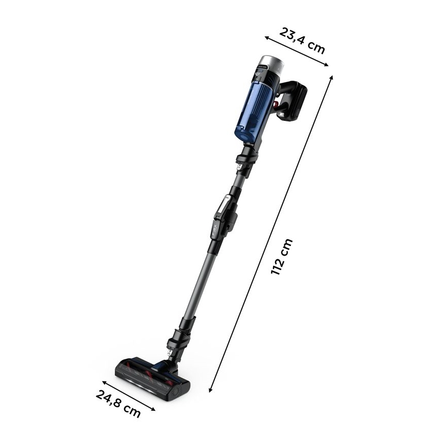 Rowenta - Støvsuger med moppe X-FORCE FLEX ANIMAL AQUA AUTO 4-i-1 250W/25,2V 2500 mAh sort/blå