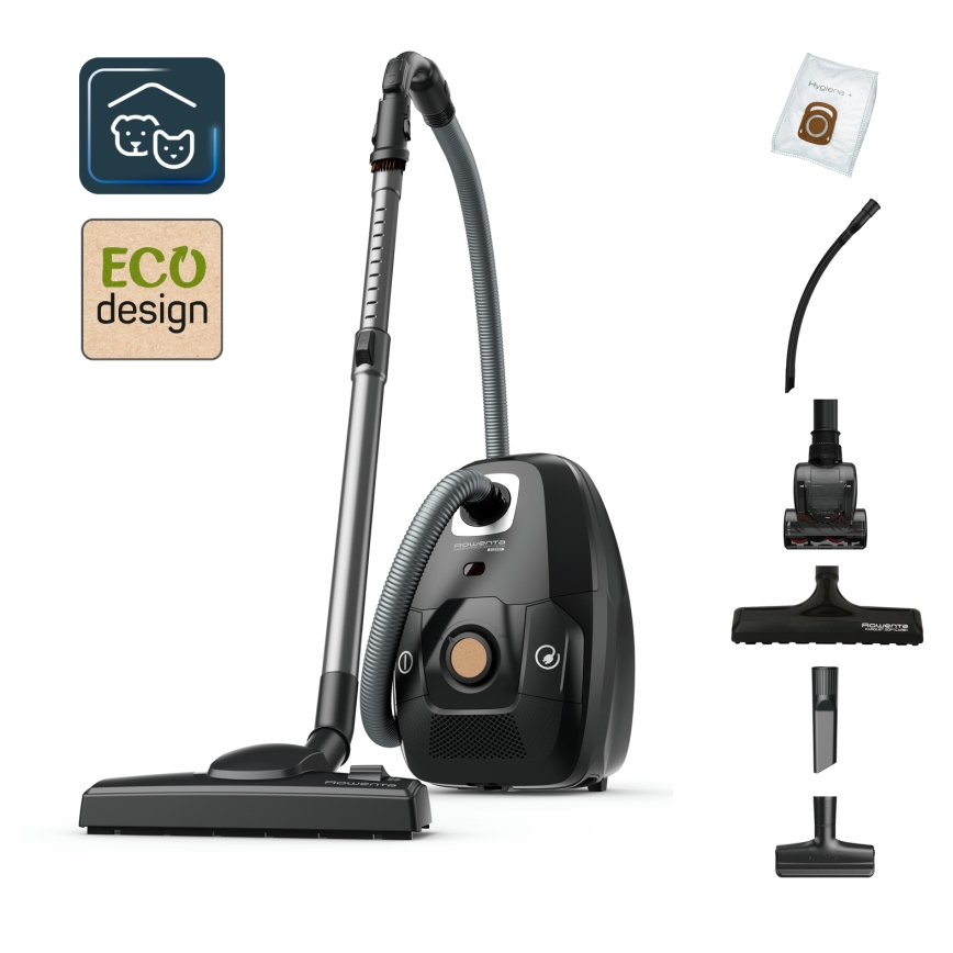 Rowenta - Støvsugerpose GRØN FORCE EFFITECH ECO TOTAL CLEAN 400W/230V sort