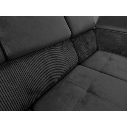 Sovesofa med universal U-formet hjørne og opbevaringsplads SALVADA mørkegrå
