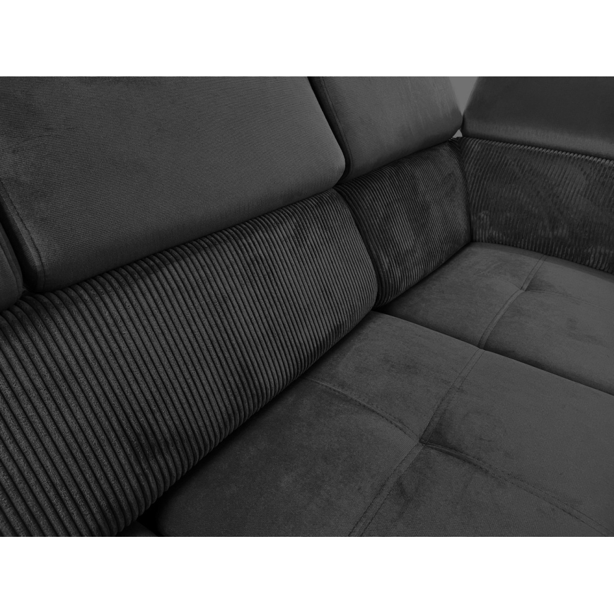 Sovesofa med universal U-formet hjørne og opbevaringsplads SALVADA mørkegrå