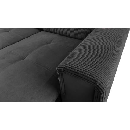 Sovesofa med universal U-formet hjørne og opbevaringsplads SALVADA mørkegrå
