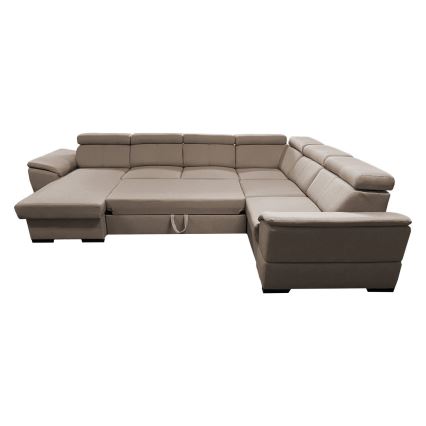Sovesofa med universal U-formet hjørne og opbevaringsplads GRANADA beige