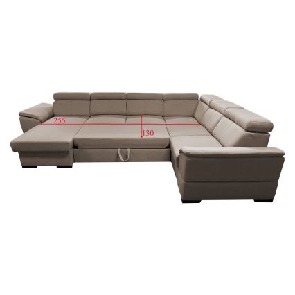Sovesofa med universal U-formet hjørne og opbevaringsplads GRANADA beige