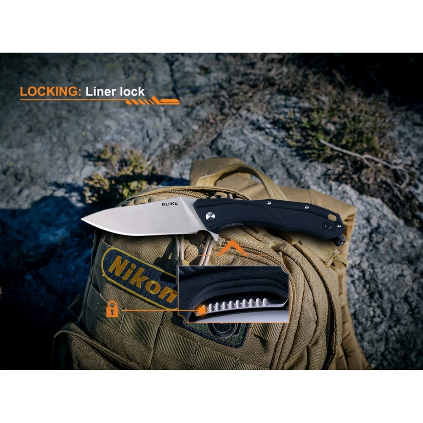 Ruike RUD198PB - Foldekniv 23,1 cm sort
