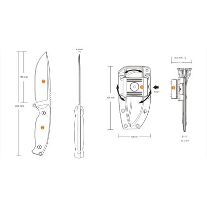 Ruike RUJF118G - Kniv JAGER 22,3 cm grøn