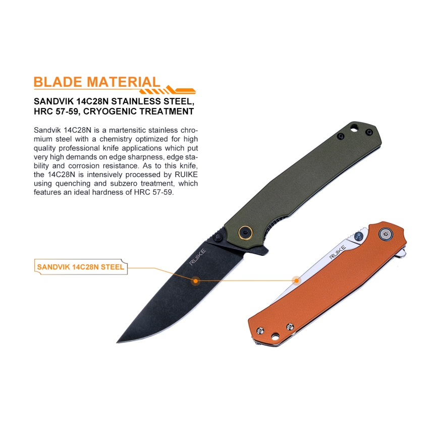 Ruike RUP801G - Foldekniv 20 cm grøn