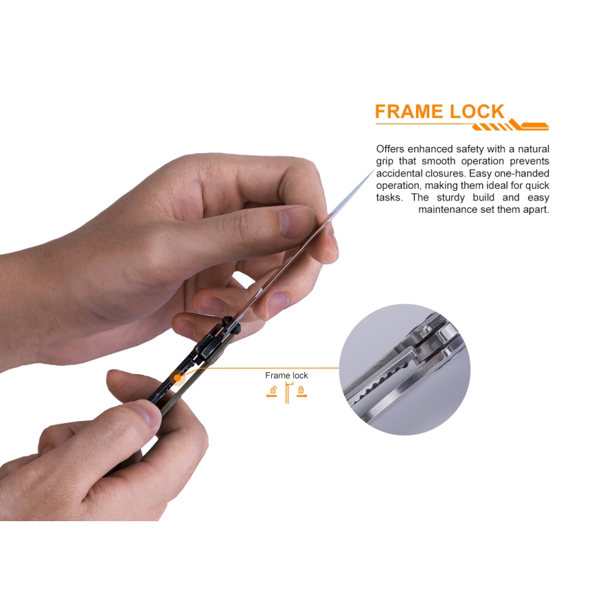 Ruike RUP801J - Foldekniv 20 cm orange