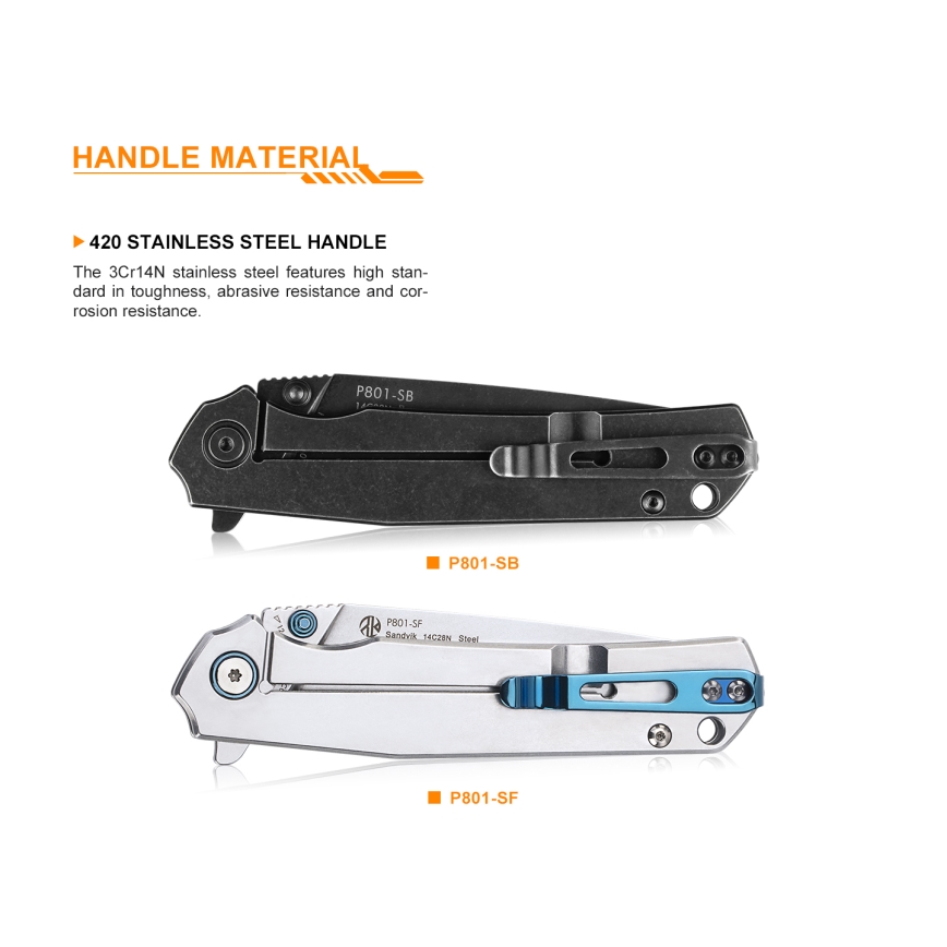 Ruike RUP801SB - Foldekniv 20 cm grå