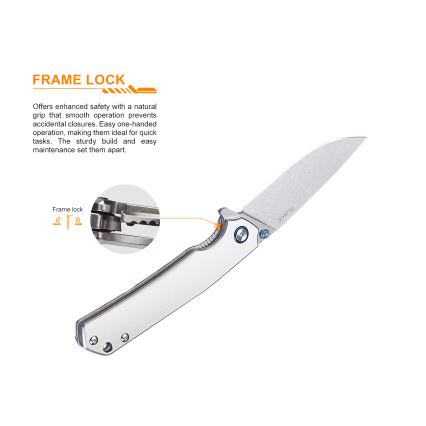 Ruike RUP801SF - Foldekniv 20 cm sølvfarvet
