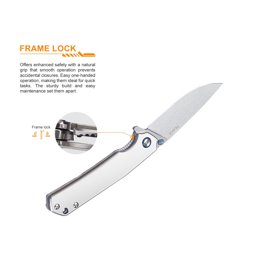 Ruike RUP801SF - Foldekniv 20 cm sølvfarvet