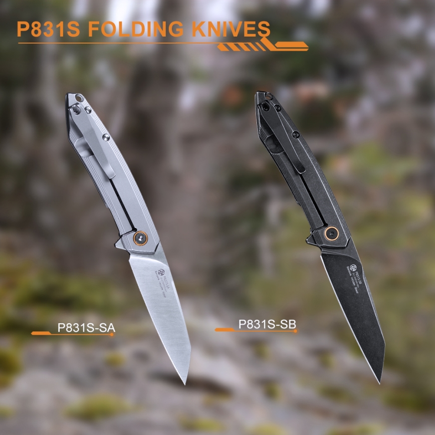 Ruike RUP831SSB - Kompakt foldekniv 19,5 cm sort