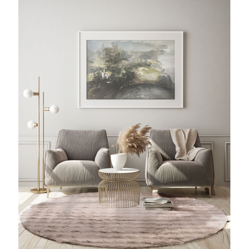 Rundt tæppe RABBIT BUBBLE 160 cm beige