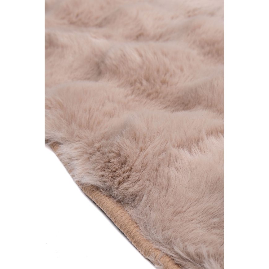 Rundt tæppe RABBIT BUBBLE 160 cm beige