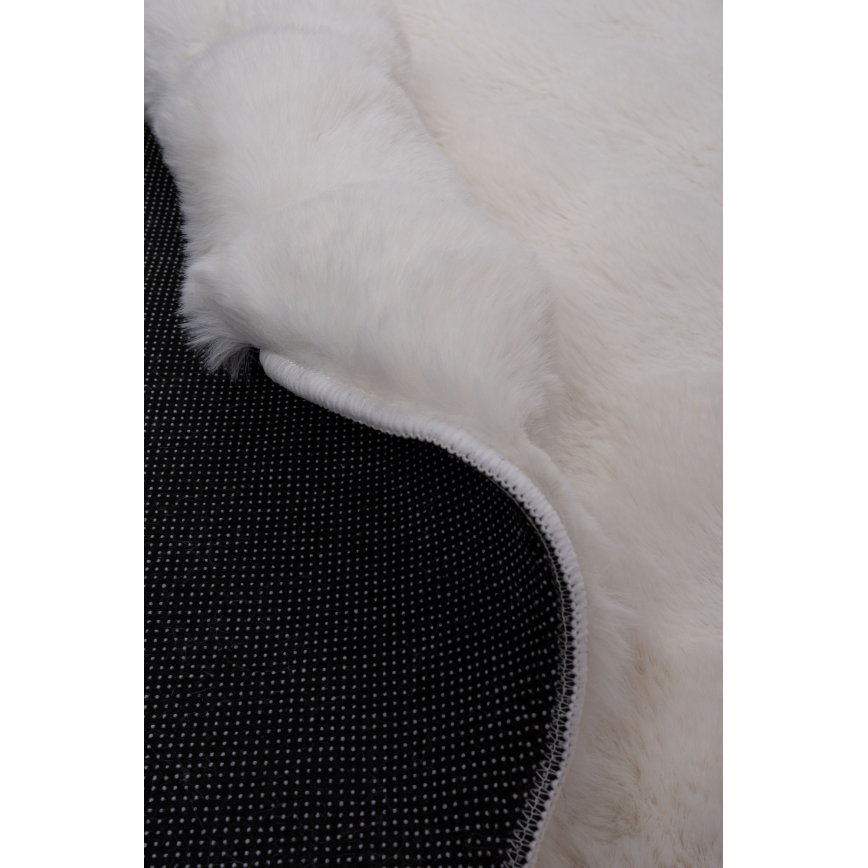 Rundt tæppe RABBIT BUBBLE 160 cm, cremefarvet