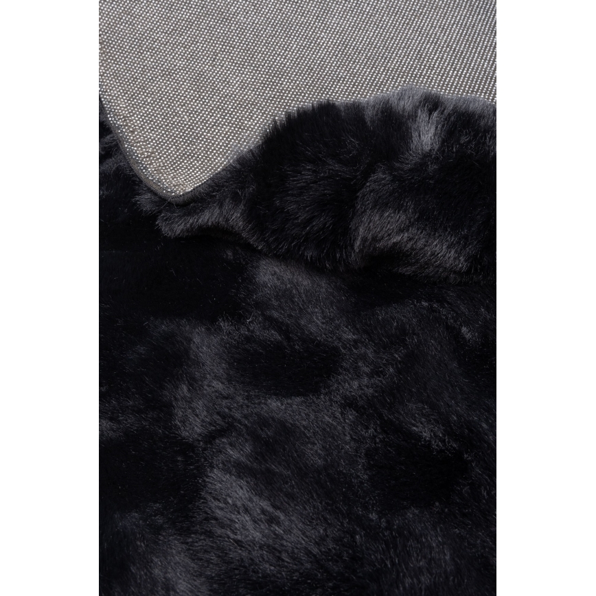 Rundt tæppe RABBIT BUBBLE 160 cm, sort
