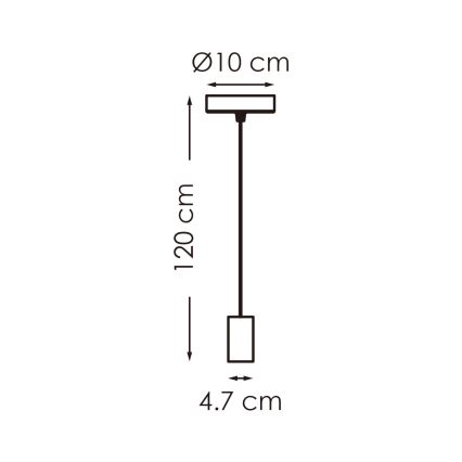 Loftlampe på kabel SAGA 1xE27/40W/230V grå