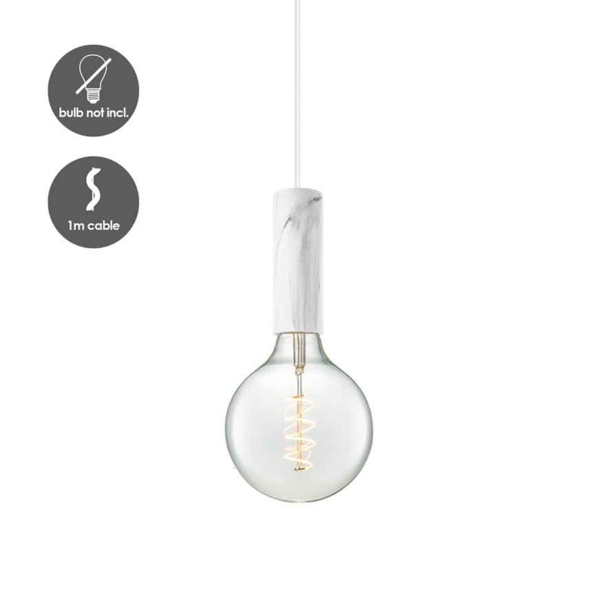 Loftlampe på kabel SAGA 1xE27/40W/230V marmor