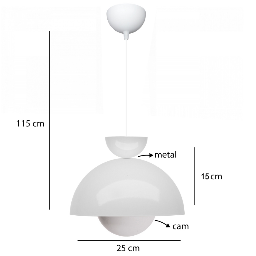 SALVA 1xE27/15W/230V hvid pendel