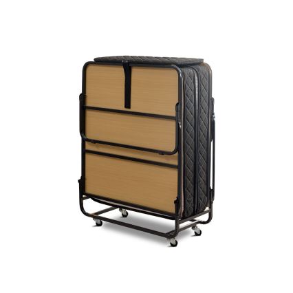 Sammenklappelig enkeltseng i metal med madras HERON 90x204 cm hvid