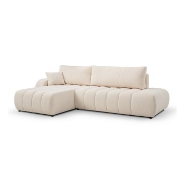 Sammenklappelig hjørnesofa med opbevaringsplads i L-form DESIO venstre beige