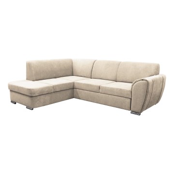 Sammenklappelig hjørnesofa med opbevaringsplads i L-form SERPA venstrevendt beige