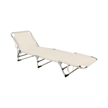 Sammenklappelig justerbar liggestol SUNO 56 x 190 cm, creme
