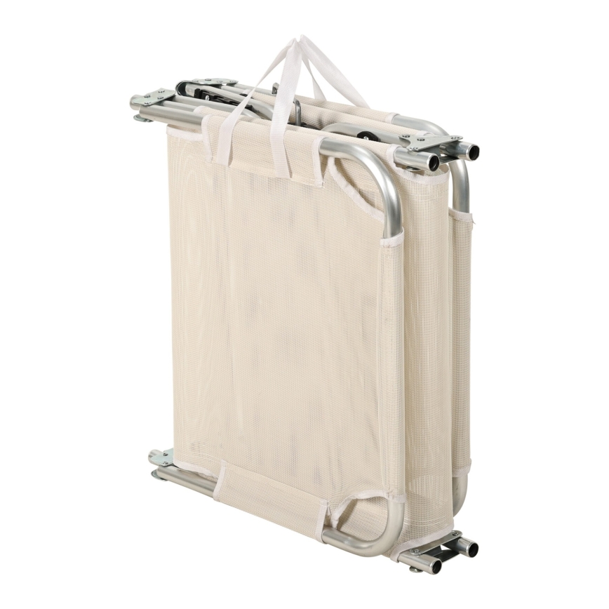 Sammenklappelig justerbar liggestol SUNO 56 x 190 cm, creme