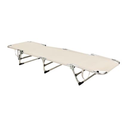 Sammenklappelig justerbar liggestol SUNO 56 x 190 cm, creme