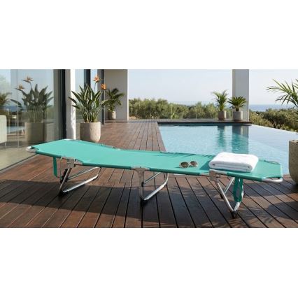 Sammenklappelig justerbar liggestol SUNO 56x190 cm turkis