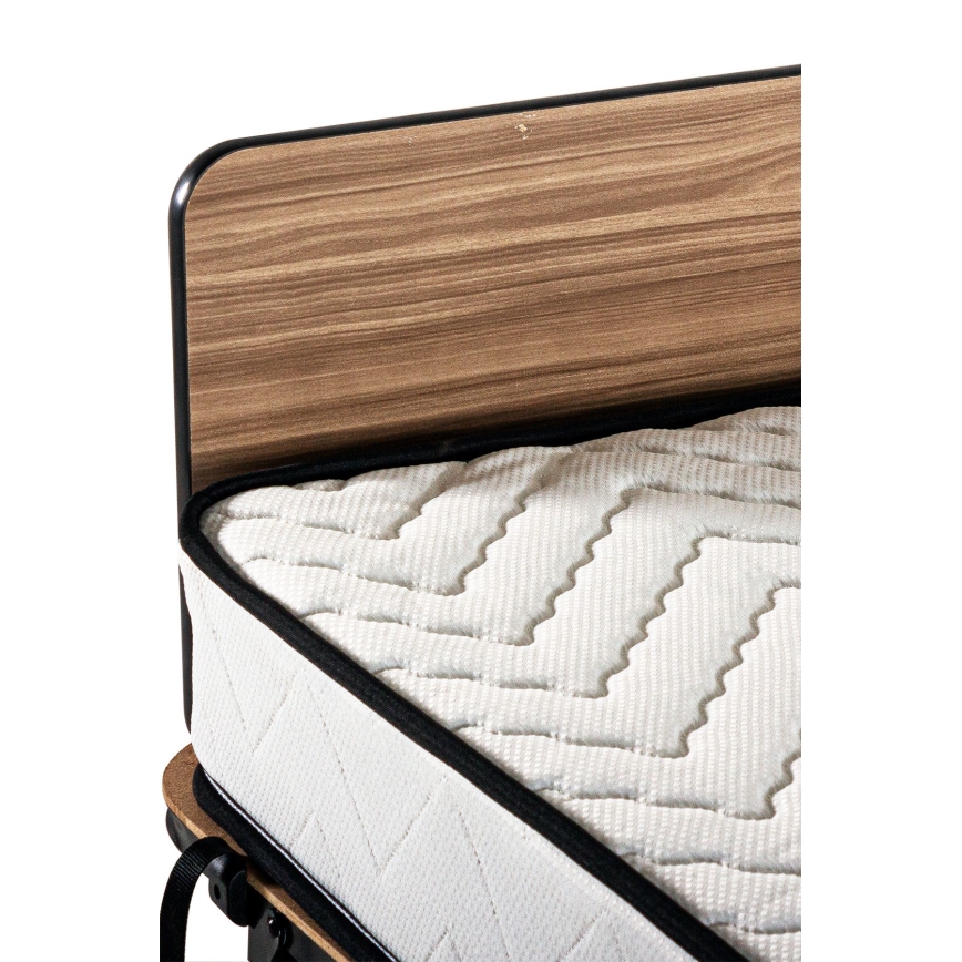 Sammenklappelig enkelseng i metal inkl. madras HERON 80x190 cm hvid, bæreevne 120 kg