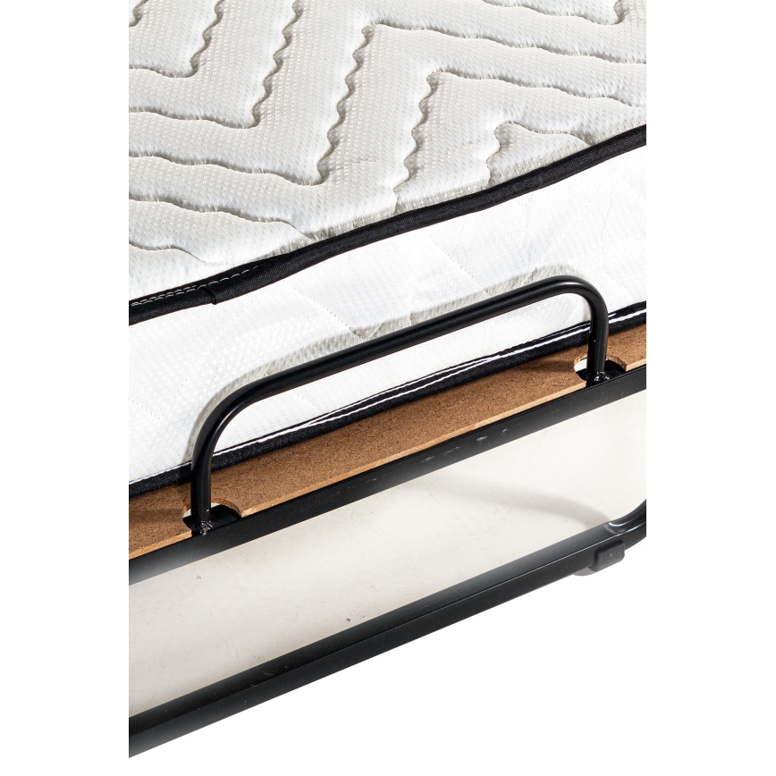 Sammenklappelig enkelseng i metal inkl. madras HERON 80x190 cm hvid, bæreevne 120 kg