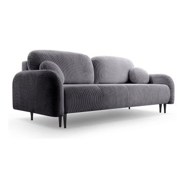 Sammenklappelig polstret 3-personers sofa CLOUDY grå
