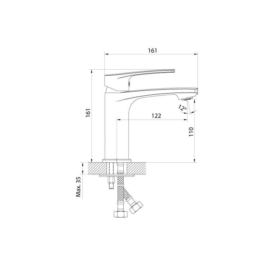 Samona - Håndvaskarmatur KORANA 16 cm, poleret krom