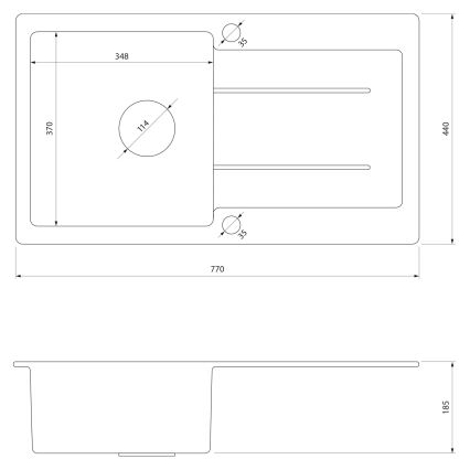 Samona - Køkkenvask SAMONA 77x44 cm granit/grå
