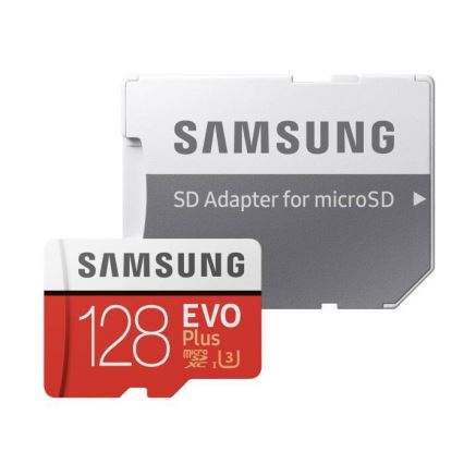 Samsung - MicroSDXC-kort 128GB EVO+ U3 100MB/s + SD-adapter