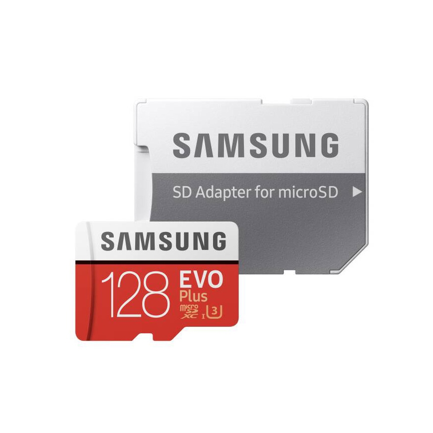 Samsung - MicroSDXC-kort 128GB EVO+ U3 100MB/s + SD-adapter