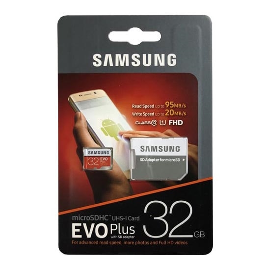 Samsung - MicroSDHC-kort 32GB EVO+ U1 95MB/s + SD-adapter