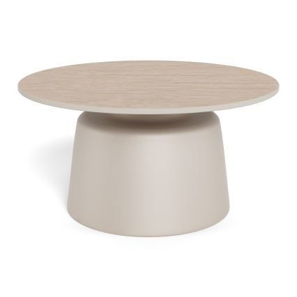 SANTORINI sofabord Ø 70 cm beige/grå/keramik