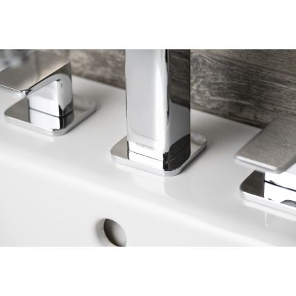 Sapho - 3-huls håndvaskarmatur TURSI, poleret krom