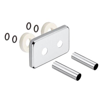 Sapho - Afdækningsroset til midtertilslutning TWIN, børstet rustfrit stål