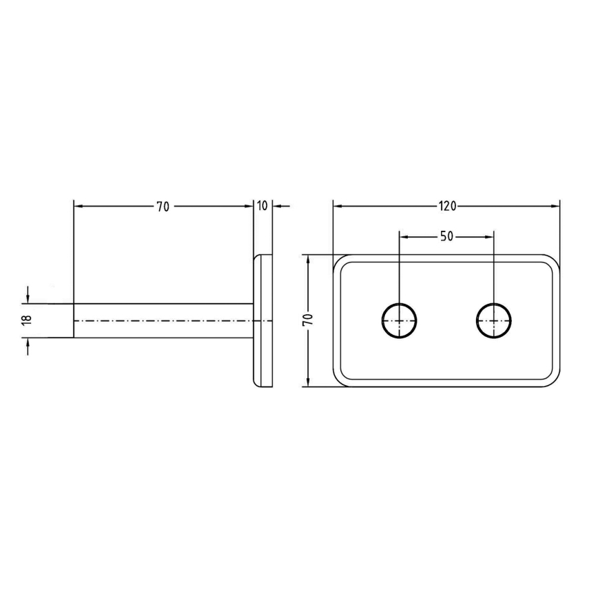 Sapho - Afdækningsroset til midtertilslutning TWIN mat sort