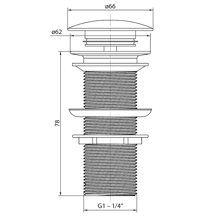 Sapho - Afløb til håndvask BLOK Ø 6,6 cm carrata/hvid